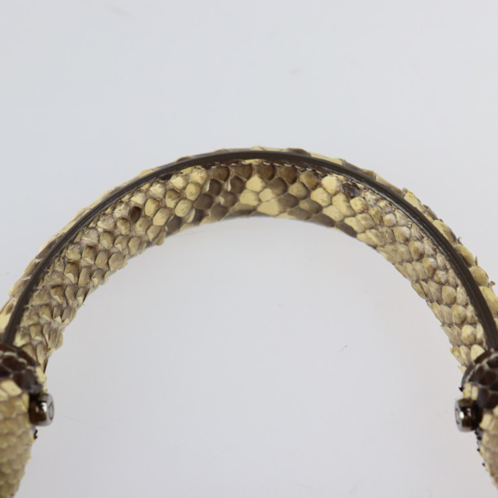 Salvatore Ferragamo Sofia Gancini Python Beige Br… - image 6